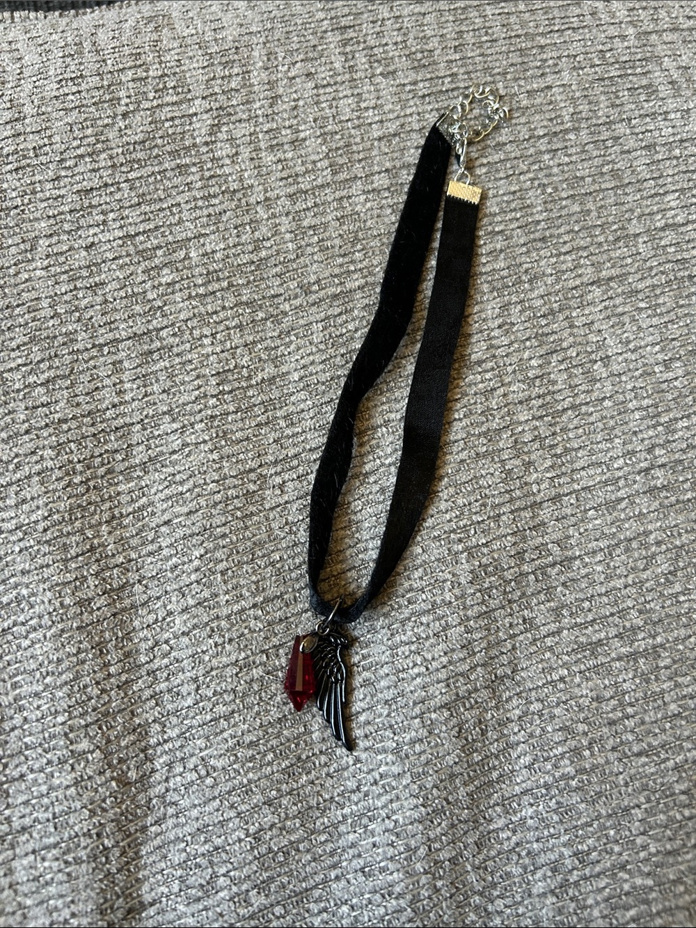 Red and black choker